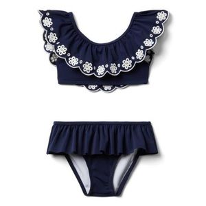 Janie and Jack Eyelet Ruffle 2-Piece Swimsuit